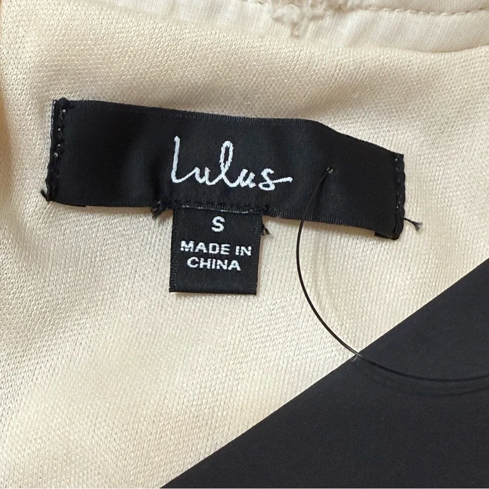 Lulus Might Be Magic Ivory Clip Dot Lace Long Sleeve Ruffle Mini Dress Small NWT - Picture 9 of 12